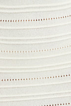 White Knit Dress Twisted Bust Midi