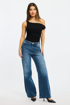 Black One Shoulder Bodysuit
