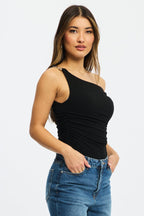 Black One Shoulder Bodysuit