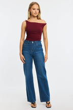 Red One Shoulder Bodysuit