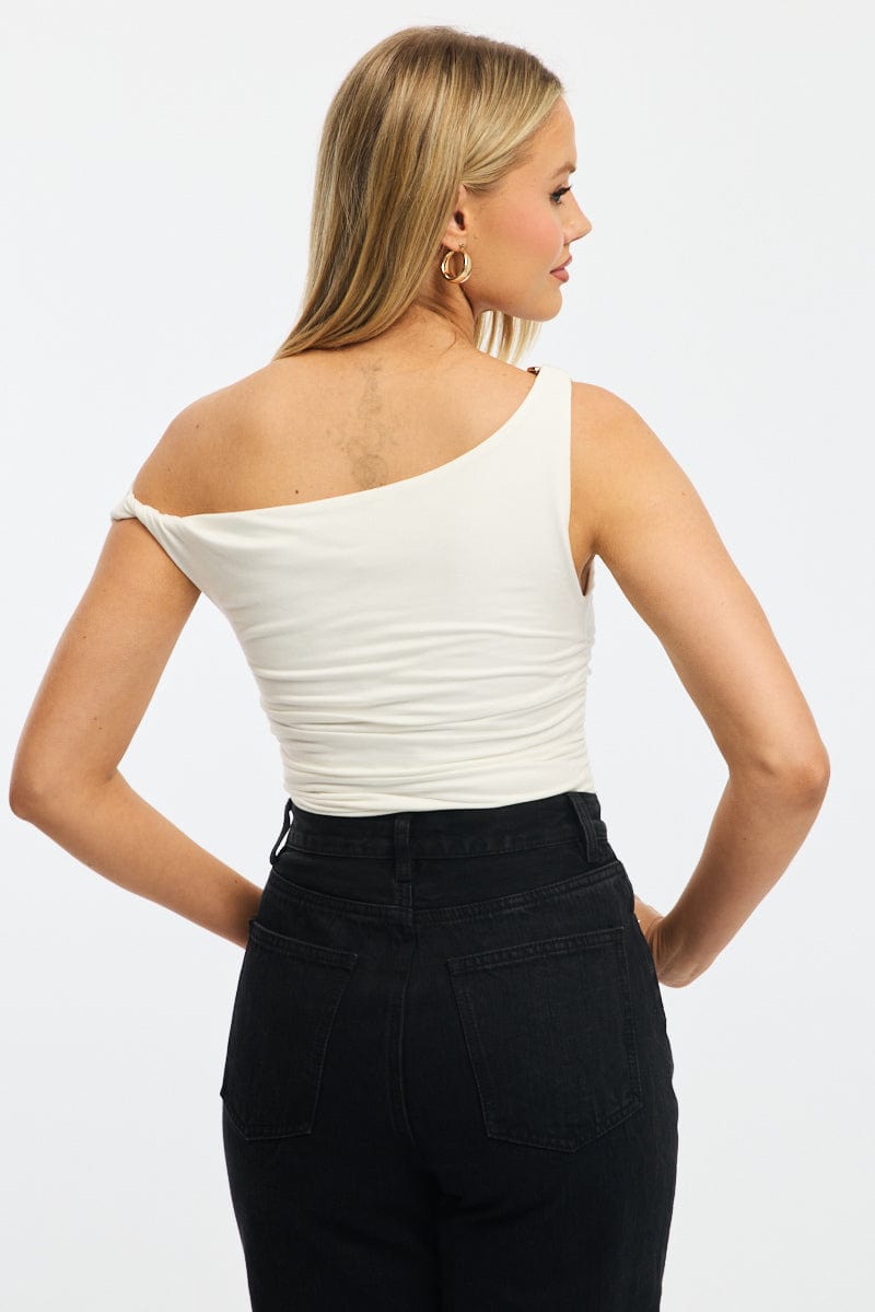 White One Shoulder Bodysuit