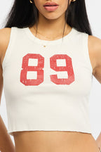 White Graphic Tank Sleeveless