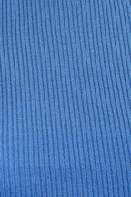 Blue Round Neck Rib Knit Tank Top