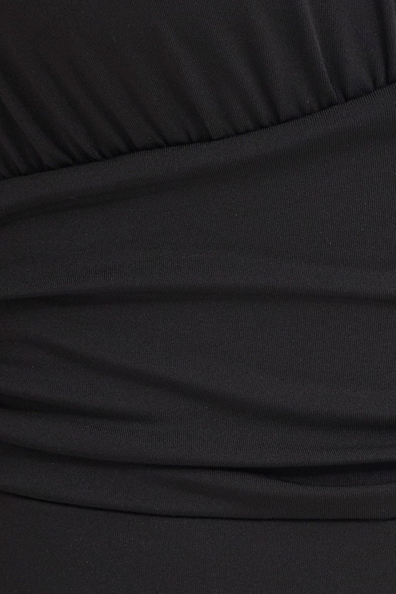 Black Bodysuit Puff Sleeve