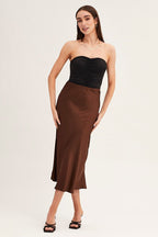 Black Ruched Front Strapless Bodysuit