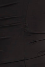 Black Ruched Front Strapless Bodysuit