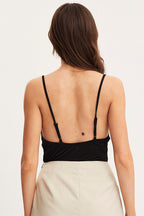 Black Slinky Bodysuit Cowl Neck