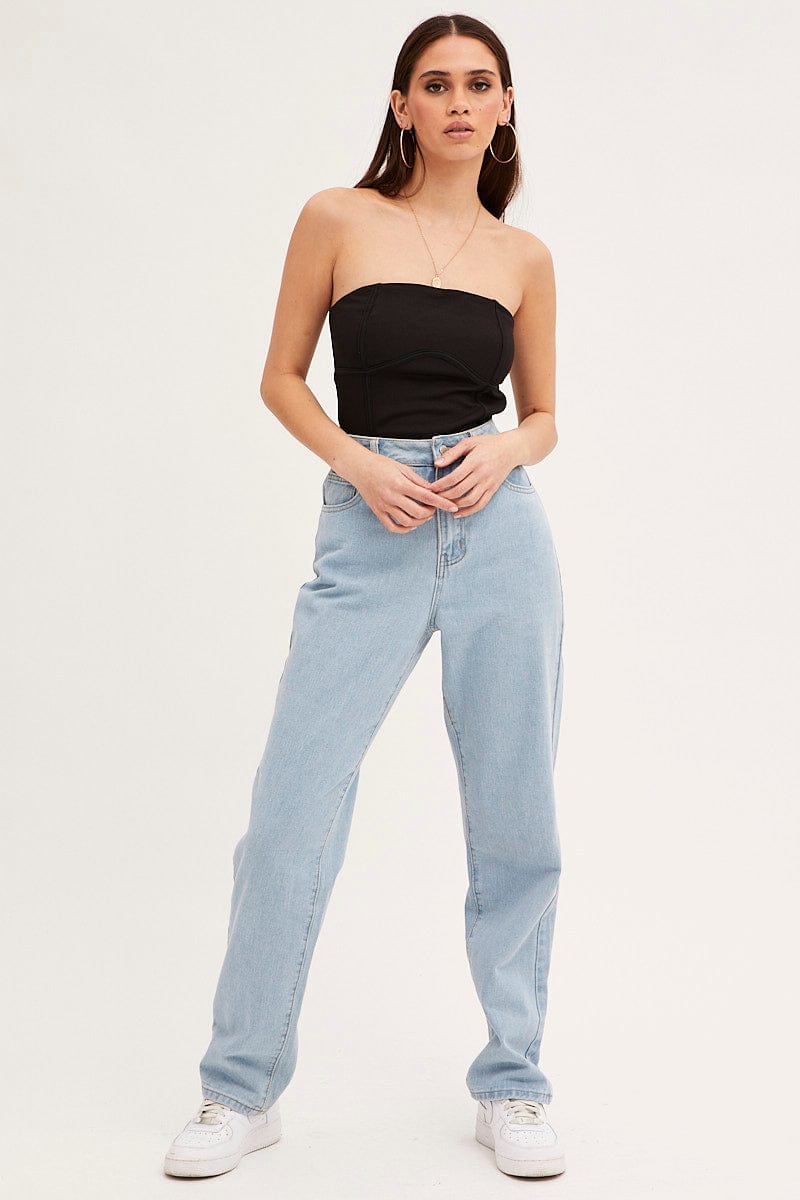 Black Strapless Bodysuit Bodice Detail