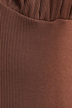Brown Gathered Bust Rib Bodysuit