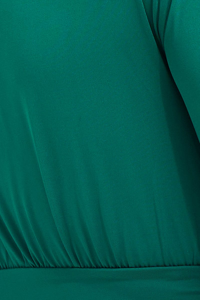 Green Bodysuit Puff Sleeve