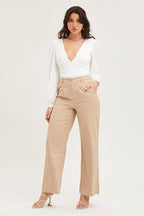 White Bodysuit Puff Sleeve