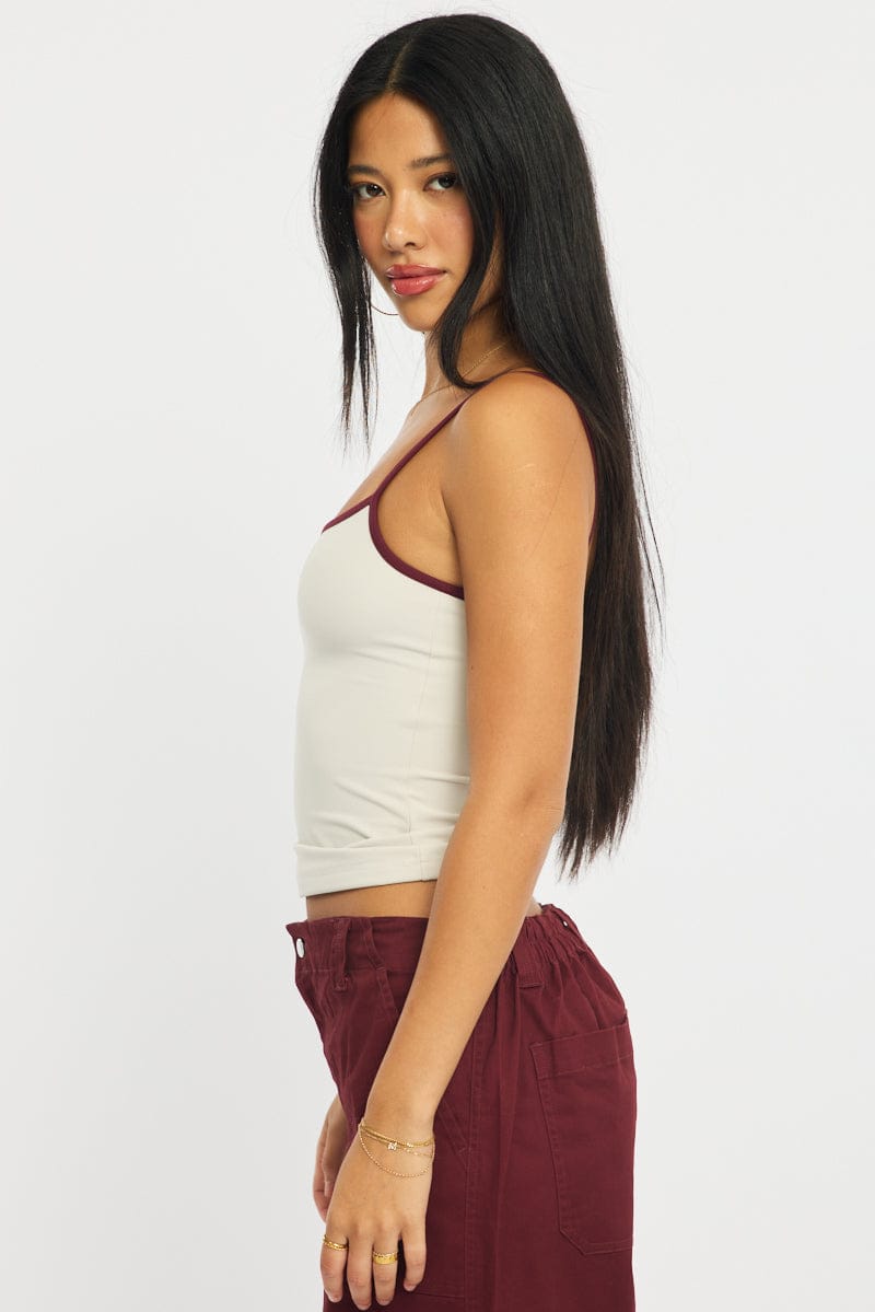 Grey Scoop Neck Singlet Tank Top