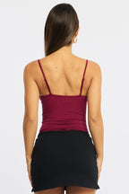 Red Bodysuit Singlet V-neck Supersoft