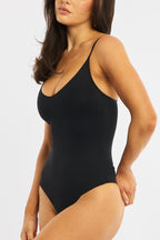 Black Bodysuit Singlet V-neck Supersoft