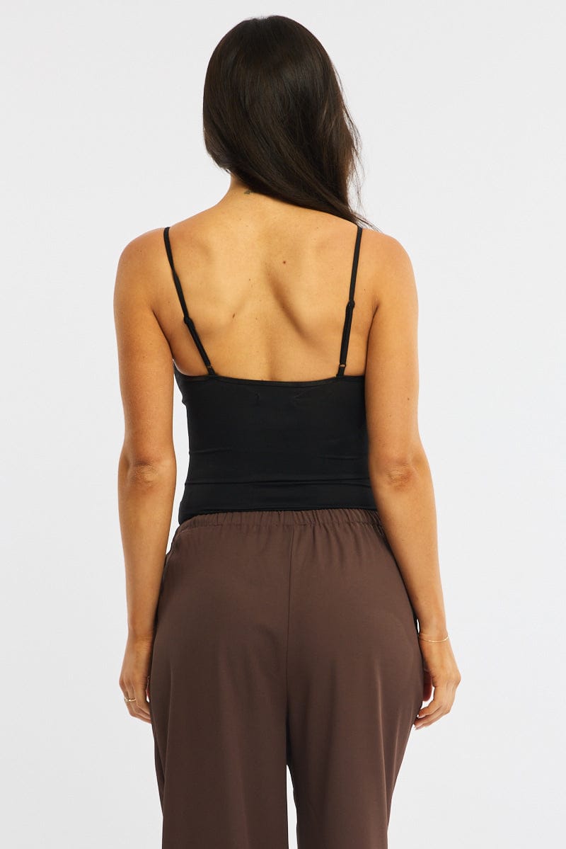 Black Bodysuit Singlet V-neck Supersoft