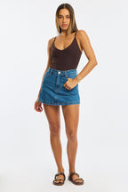 Brown Bodysuit Singlet V-neck Supersoft