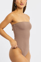Brown Bodysuit Boobtube Supersoft