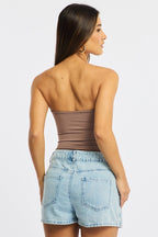 Brown Bodysuit Boobtube Supersoft
