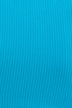 Blue Ruched Tank Top Crew Neck Seamless