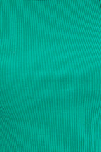Green Crop Tank Top Crew neck