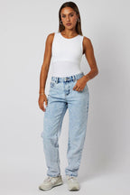White Bodysuit Sleeveless Crew Neck Seamless