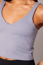 Grey Tank Top Sleeveless V Neck