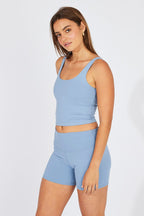 Blue Tank Top Scoop Neck
