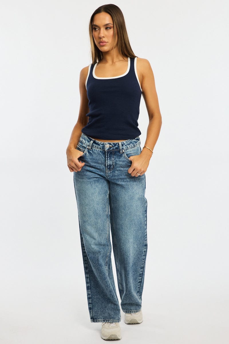 Blue Tank Sleeveless