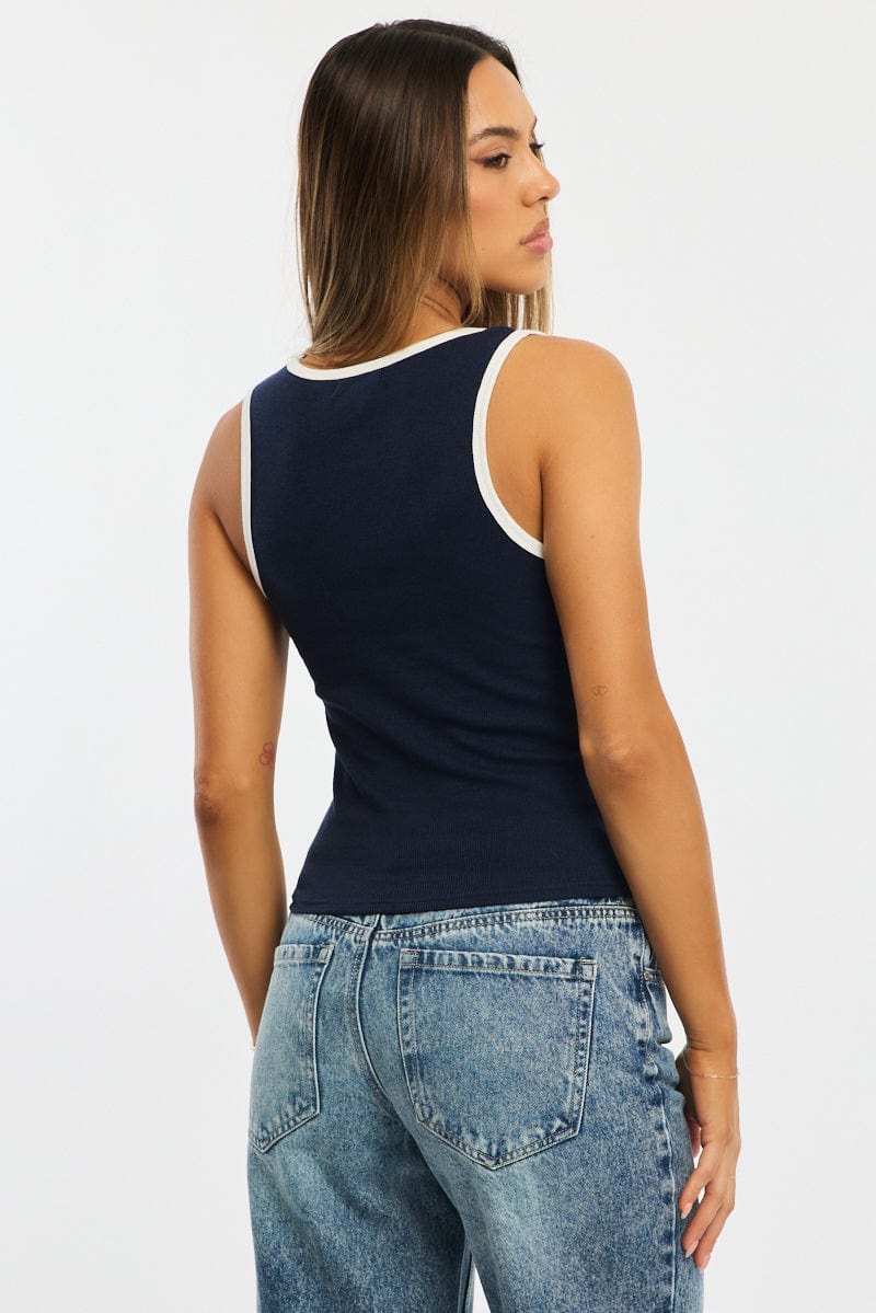 Blue Tank Sleeveless