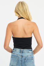 Black Halter Neck Bodysuit
