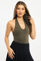 Green Halter Neck Bodysuit