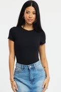 Black Supersoft Bodysuit Short Sleeve