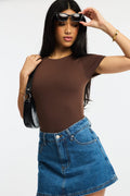 Brown Supersoft Bodysuit Short Sleeve