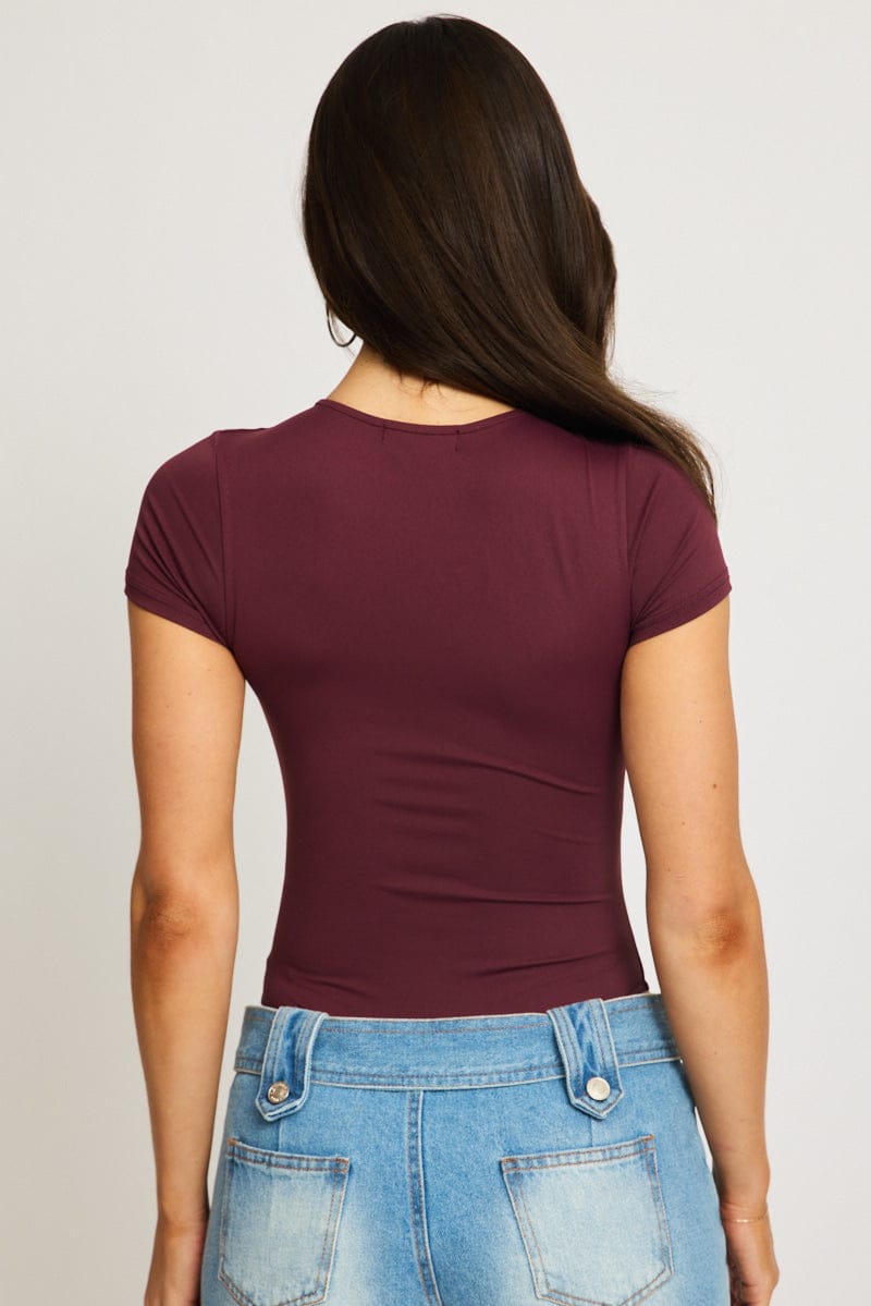 Red Supersoft Bodysuit Short Sleeve
