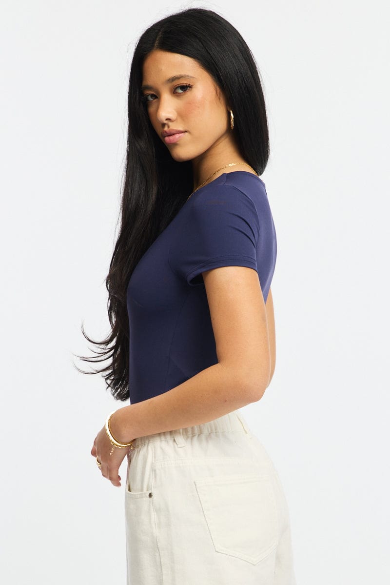 Blue Supersoft Bodysuit Short Sleeve