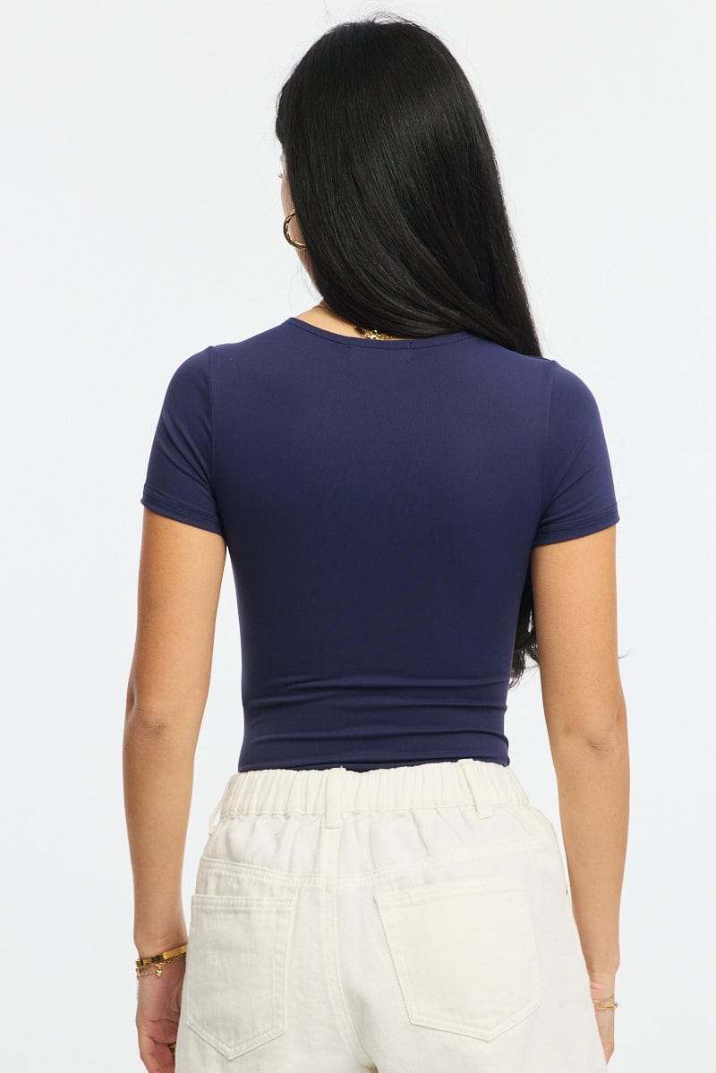 Blue Supersoft Bodysuit Short Sleeve