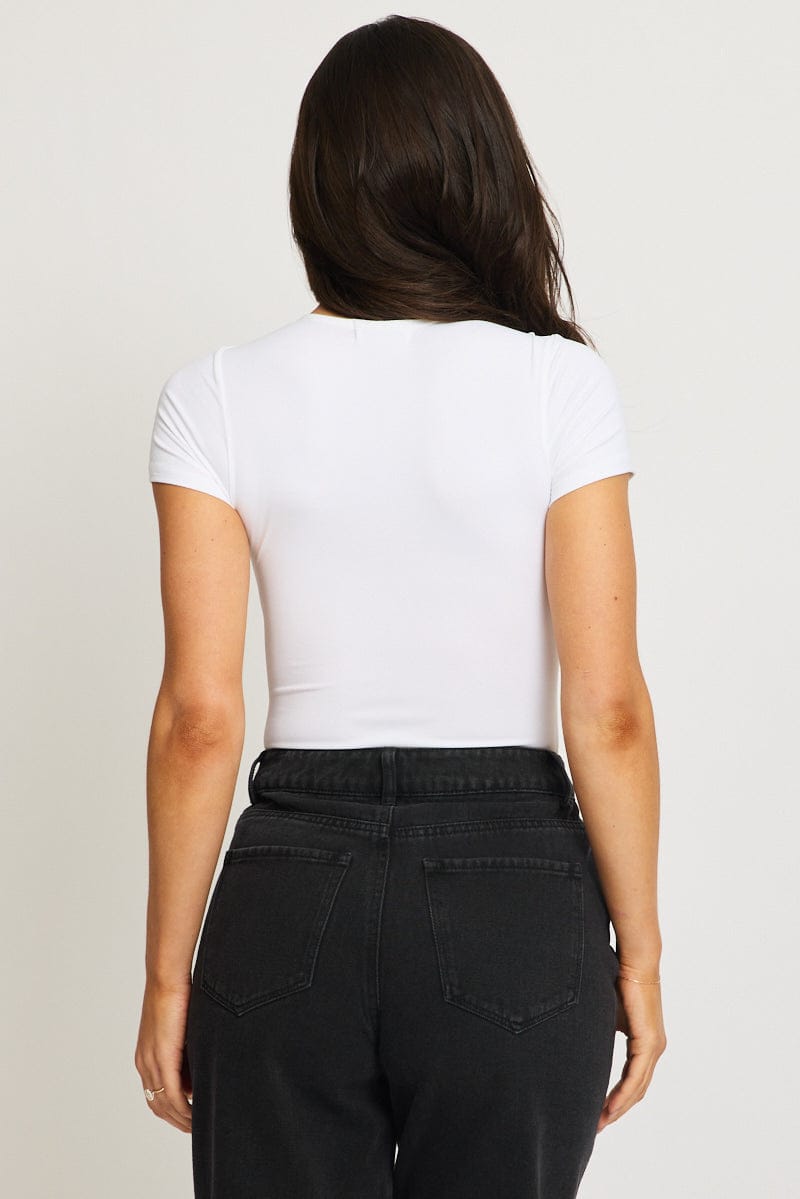 White Supersoft Bodysuit Short Sleeve