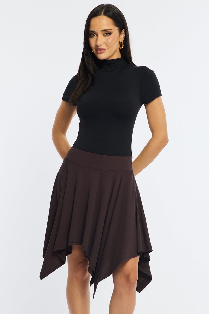 Black Short Sleeve High Neck Bodysuit