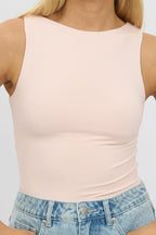 Pink Tank Top Sleeveles Boat Neck Supersoft