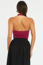Red Halter Neck Bodysuit