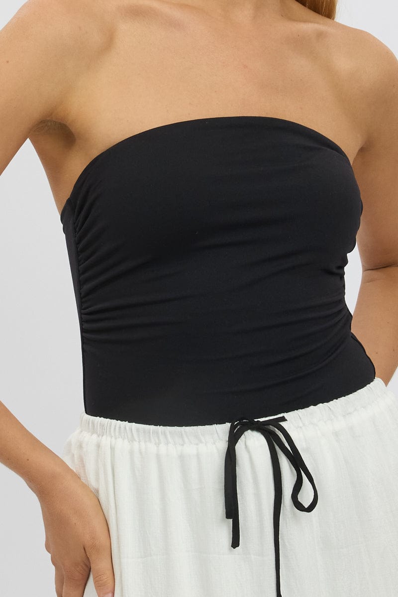 Black Supersoft Bandeau bodysuit