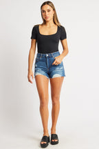 Black Bodysuit Short Sleeve Supersoft