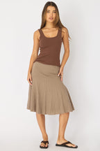 Brown Sleeveless Scoop Neck Tank Top