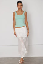 Green Sleeveless Scoop Neck Tank Top