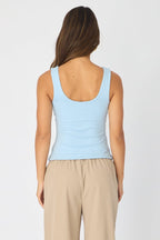 Blue Sleeveless Scoop Neck Tank Top