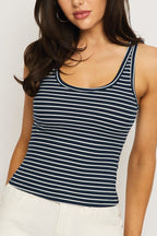 Blue Stripe Striped Tank Sleeveless
