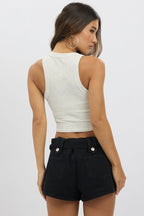 Grey Tank Top Rib