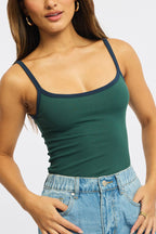 Green Tank Top Sleeveless Rib