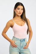 Pink Supersoft Bodysuit Sleeveless Bra Insert