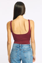 Red Supersoft Bodysuit Square Neck Sleeveless